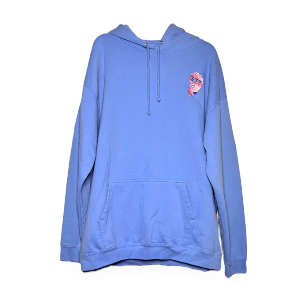 BFF Heart Embroidered Oversized Hoodie